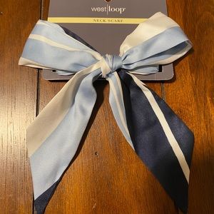 Blue striped neck scarf